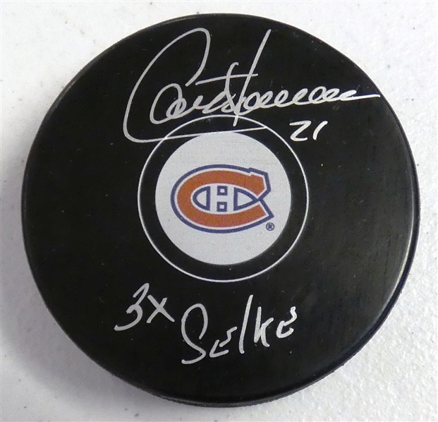 Guy Carbonneau Autographed Canadiens Puck