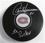 Guy Carbonneau Autographed Canadiens Puck