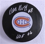 Dick Duff Autographed Canadiens Puck