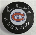 Pierre Bouchard Autographed Canadiens Puck
