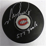 Mark Recchi Autographed Canadiens Puck
