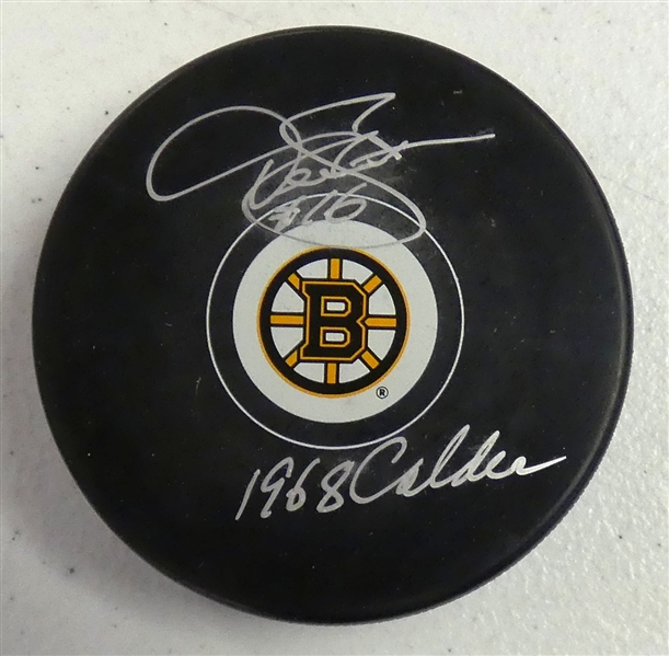 Derek Sanderson Autographed Bruins Puck