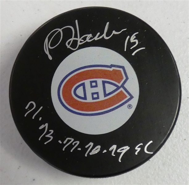 Rejean Houle Autographed Canadiens Puck