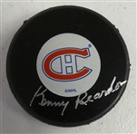 Kenny Reardon Autographed Canadiens Puck