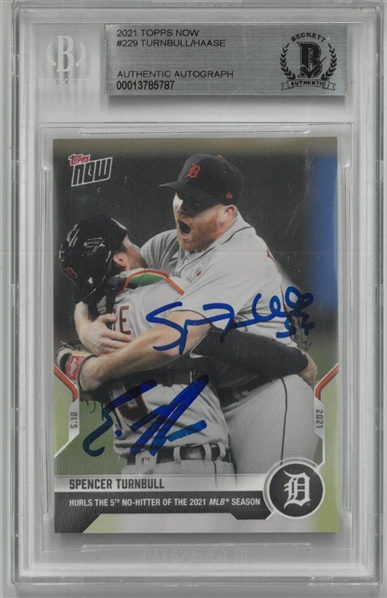 Spencer Turnbull & Eric Haase Autographed Topps Now No Hitter