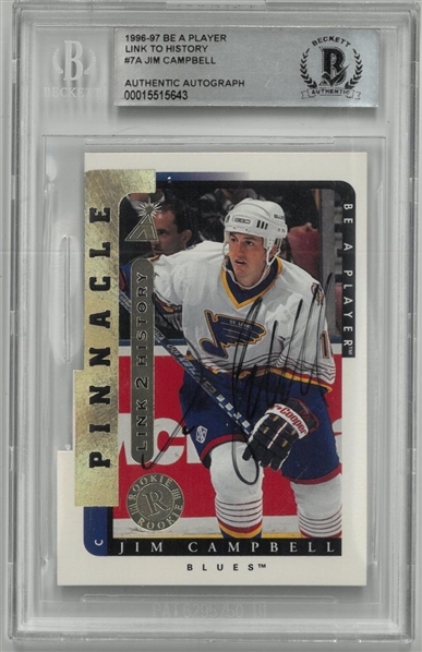 Jim Campbell Autographed 1996 Pinnacle