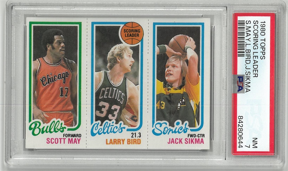 Larry Bird 1980 Topps Rookie Card PSA 7 Scoring Leader