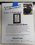 Lloyd Carr's Personal Vince Lombardi Quote Framed