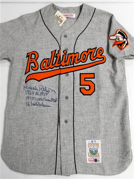 Brooks Robinson Autographed Inscribed Orioles Authentic Mitchell & Ness Jersey