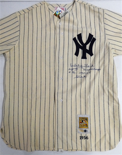 Whitey Ford Autographed Inscribed Yankees Authentic Mitchell & Ness Jersey