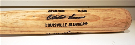 Chet Lemon Game Used Autographed Bat