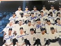 1968 Detroit Tigers Team Signed Framed Poster (29 autos)