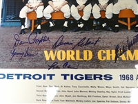 1968 Detroit Tigers Team Signed Framed Poster (29 autos)