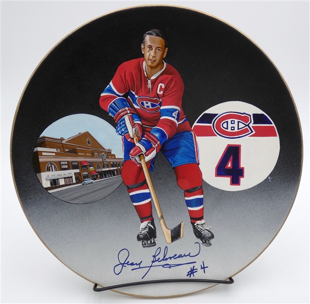 Jean Beliveau Autographed Hand Painted 10" Plate