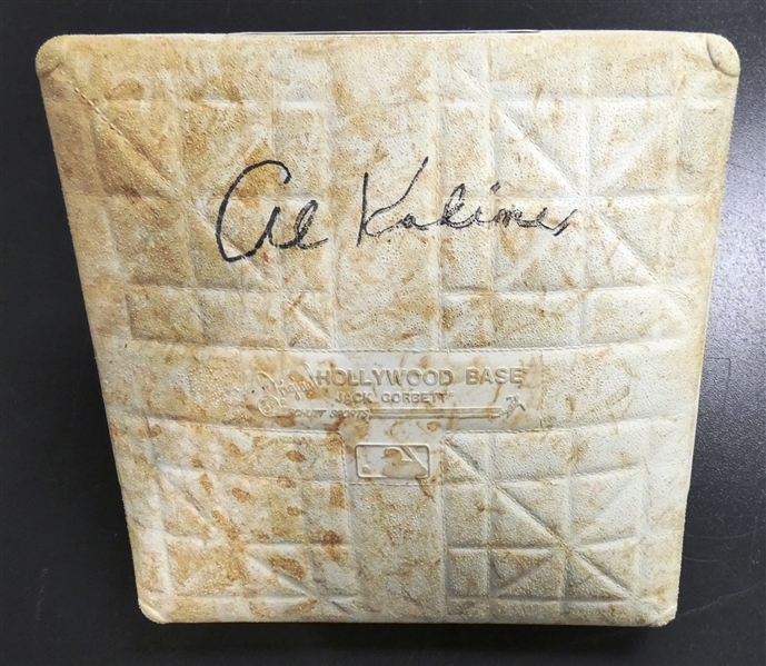 Al Kaline Autographed Game Used Detroit Tigers Base