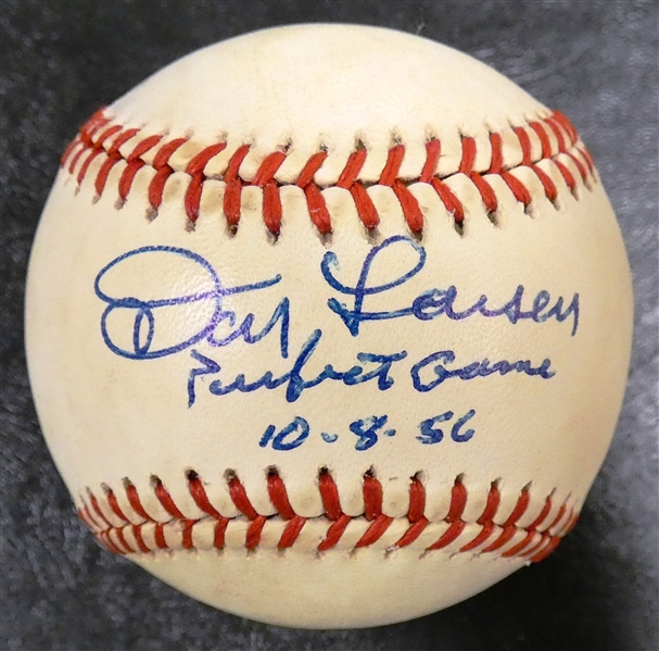 Don Larsen Autographed Perfect Game Baseball