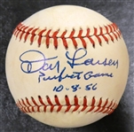 Don Larsen Autographed Perfect Game Baseball