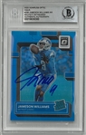 Jameson Williams Autographed 2022 Donruss Optic Aqua Rookie Card