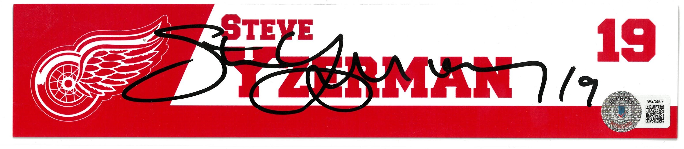 Steve Yzerman Autographed Custom Locker Tag