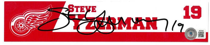 Steve Yzerman Autographed Custom Locker Tag
