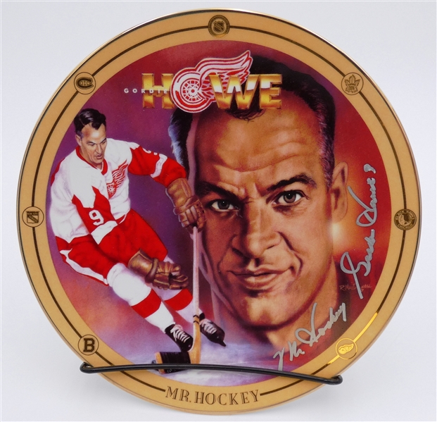 Gordie Howe Autographed 8" Plate