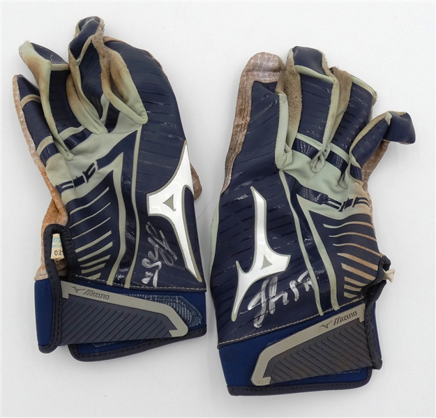 Jake Rogers Game Worn Autographed Batting Gloves