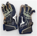 Jake Rogers Game Worn Autographed Batting Gloves