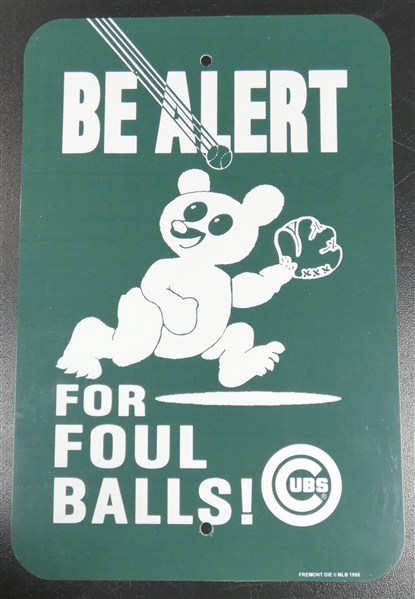 Chicago Cubs Foul Ball Sign