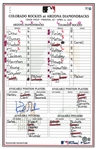Kirk Gibson Autographed 4/13/2007 Lineup Card