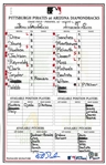 Kirk Gibson Autographed 8/5/2008 Lineup Card