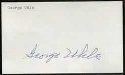 George Uhle Autographed 3x5 Index Card