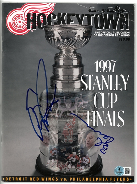Eric Lindros & Bobby Clarke Autographed 1997 Stanley Cup Finals Program