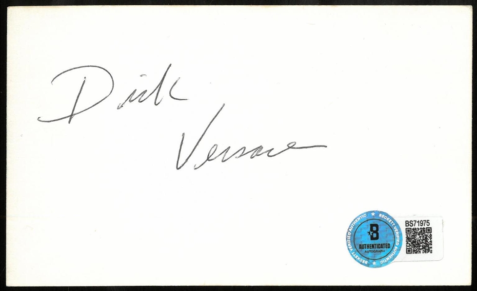 Dick Versace Autographed 3x5 Index Card