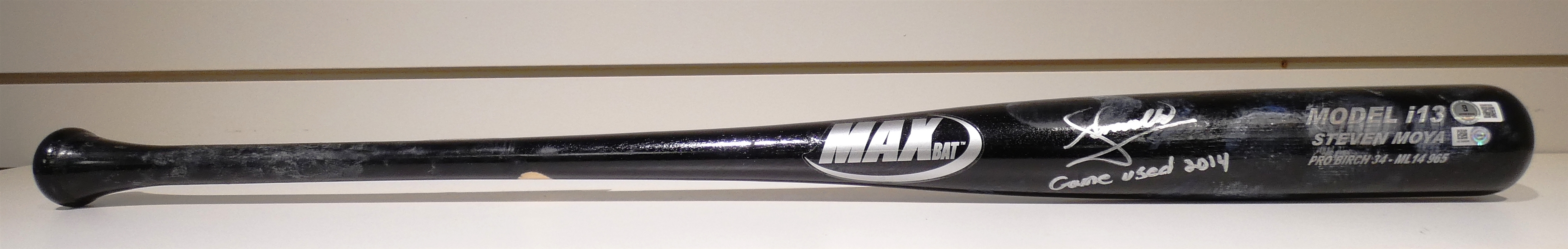 Steven Moya Game Used Autographed Bat