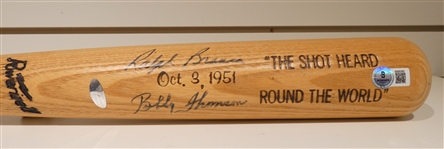 Bobby Thomson & Ralph Branca Autographed 1951 World Series Bat
