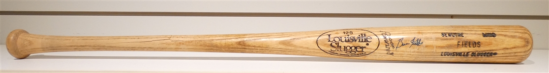 Bruce Fields Game Used Autographed Bat