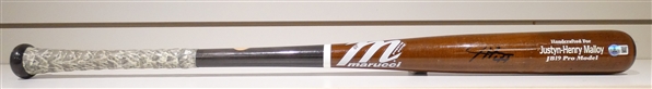 Justyn-Henry Malloy Game Used Autographed Bat