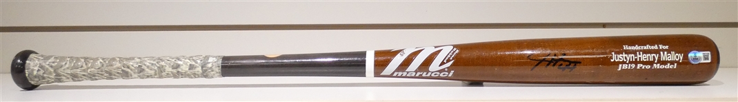 Justyn-Henry Malloy Game Used Autographed Bat