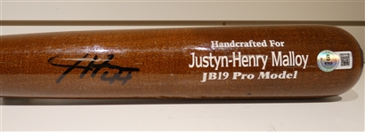 Justyn-Henry Malloy Game Used Autographed Bat