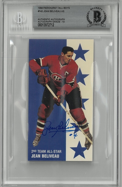 Jean Beliveau Autographed 1994 Parkhurst