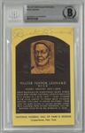 Buck Leonard Autographed Hall of Fame Plaque
