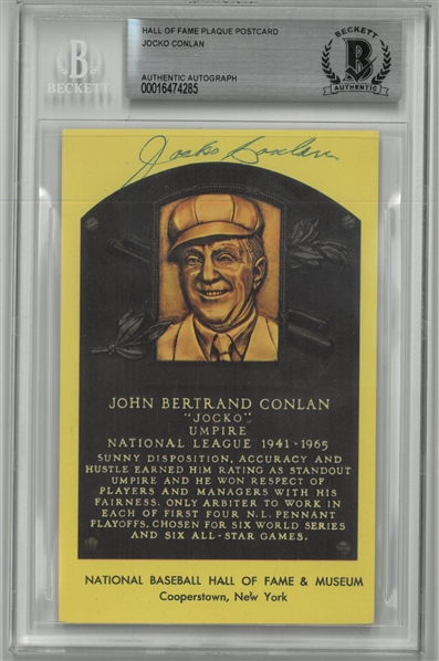 Jocko Conlan Autographed HOF Plaque