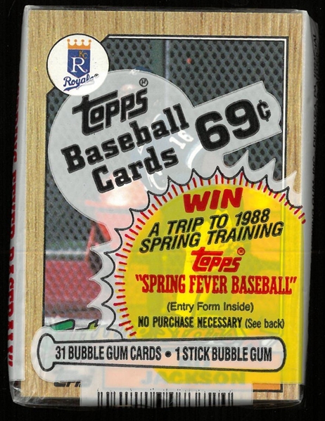 1987 Topps Cello Pack Bo Jackson on Top