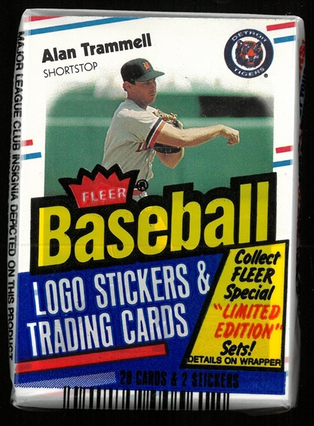 1988 Fleer Cello Pack - Alan Trammell on Top