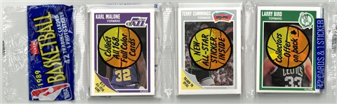 1989/90 Fleer Basketball Rack Pack (Bird & Malone Showing)