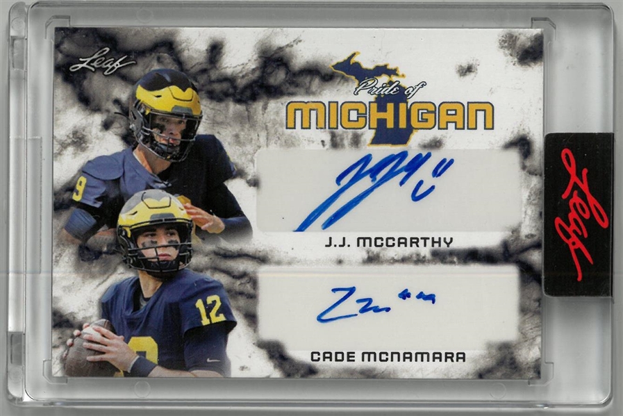 J.J. McCarthy & Cade McNamara Autographed Leaf