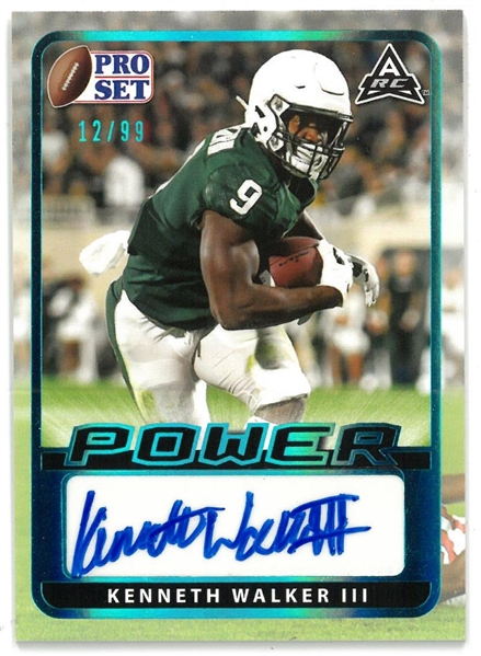 Kenneth Walker III Full Signature Leaf Rookie Card