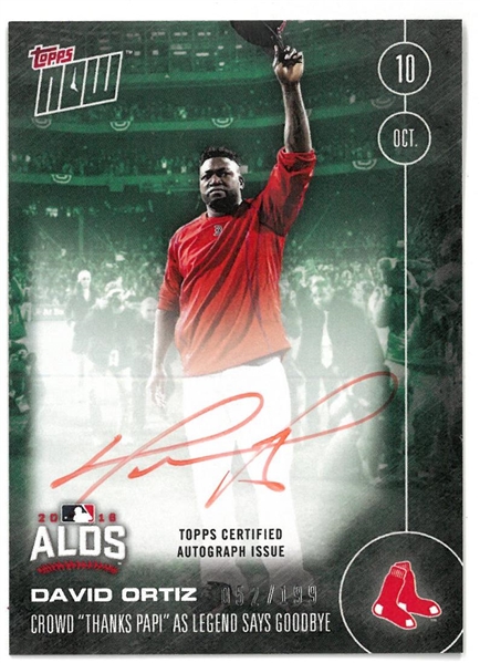 David Ortiz Autographed 2016 Topps Now Retirement /199