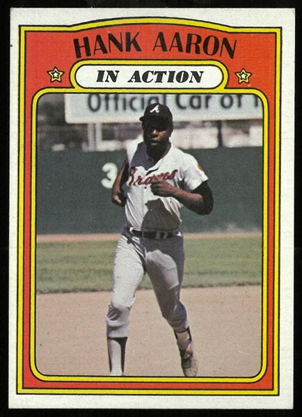 Hank Aaron 1972 Topps In Action