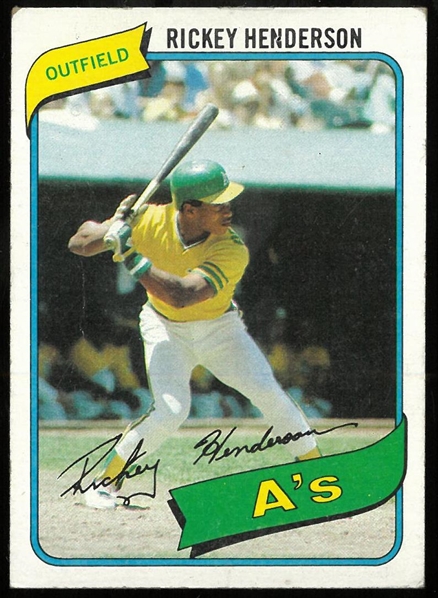 Rickey Henderson 1980 Topps Rookie Card